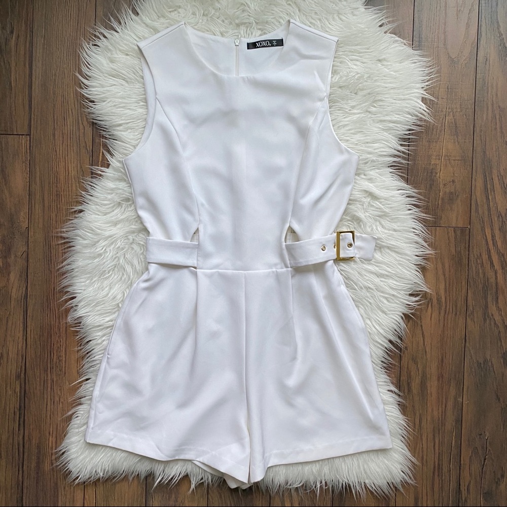 XOXO Belted Cutout Waist Junior/Missy Romper